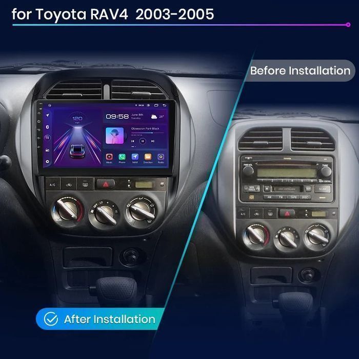 Radio Android 9” CarPlay Android Auto – Toyota RAV4 2003–2005 PL