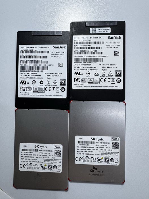 SSD SATA 2.5" 240Gb / 256Gb Samsung, SKhynix, ADATA, Kingston, SanDisk
