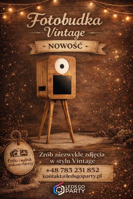 Fotobudka Vintage, Fotolustro, Fotobox /  ciężki dym / wiatraki iskier