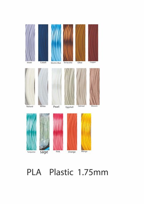 Filamento PLA e PETG e  rPP GF30 de 1,75 e 2,85 mm. 27 cores 1 Kg