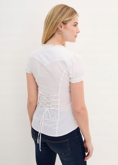 B.P.C bluzka w stylu ludowym biała ^46