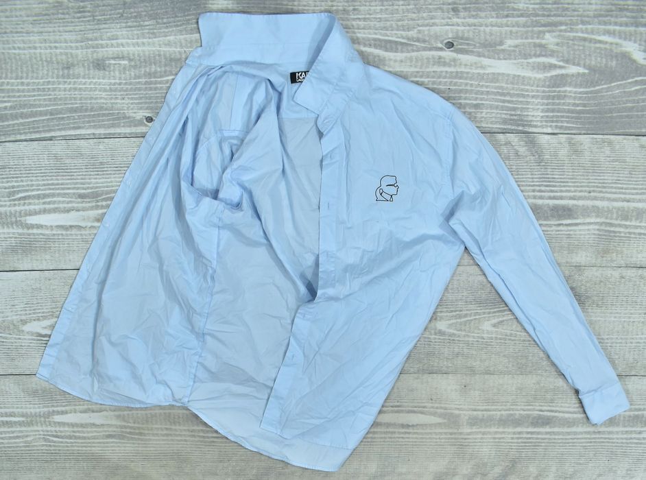 Karl Lagerfeld Jasno Niebieska Koszula Z Logo Męska M