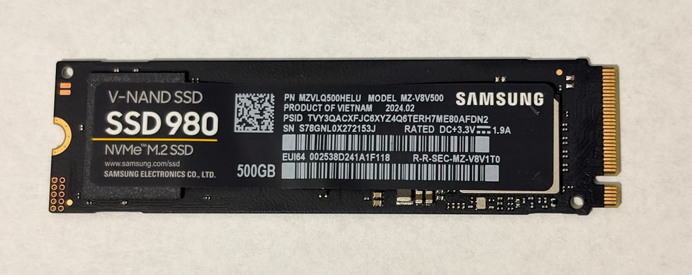 Dysk, Samsung SSD 980 NVMe 500GB MZ-V8V500