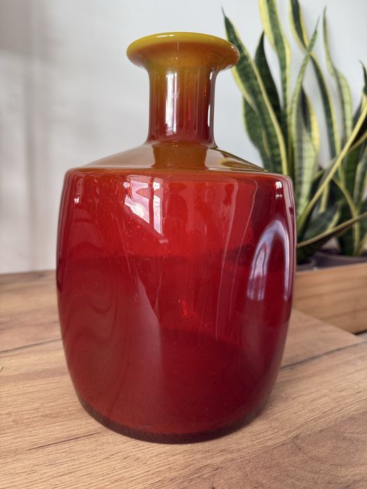 Butla gnieciona wazon szkło antico Zbigniew Horbowy Huta Sudety