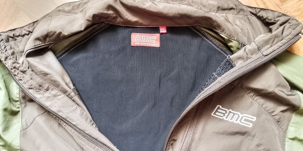 BMC Team Men's Full-Zip Mock Neck Brown Nylon Cycling Windstopper