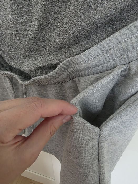 Szare szorty ciążowe – regulowany pas, stan dobry