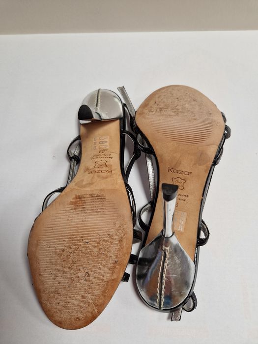 KAZAR, sandały 38  czarne paseczki