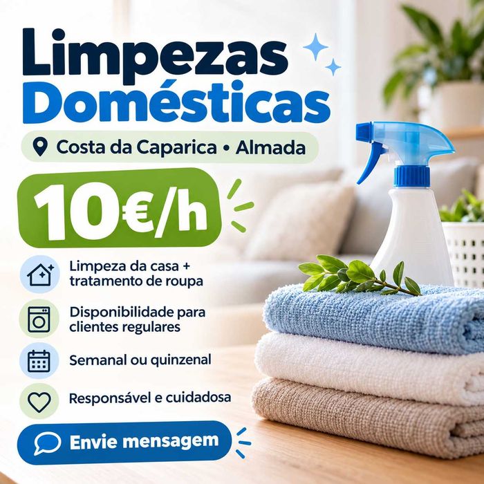 Limpezas Domésticas e Tratamento de Roupa | Costa da Caparica