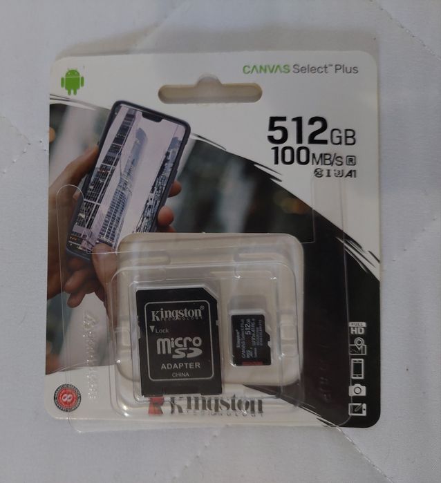 Карта пам'яті Kingston 512 GB microSDXC Canvas Select Plus + SD-Adapter.