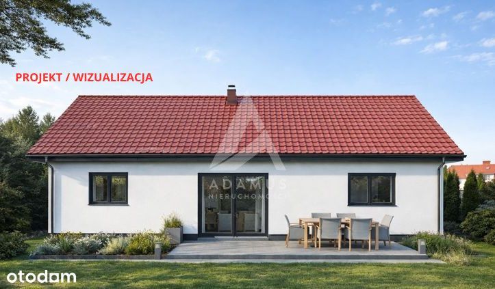 Nowy dom parterowy 78 m2 - stan surowy zamknięty.