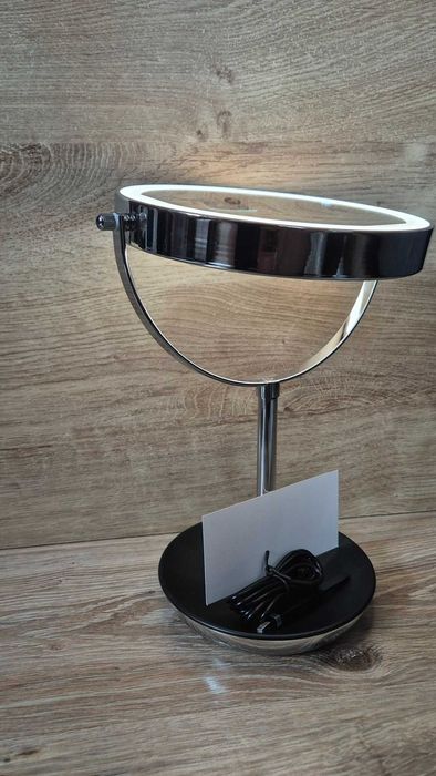 Powiększające Lustro LED do makijażu, NOWE, dwustronne, 17 cm, obrotowe.