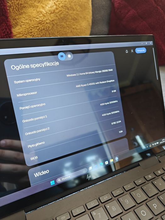 Laptop HP envy 13, dotykowy, Ryzen 4500u, dysk SSD