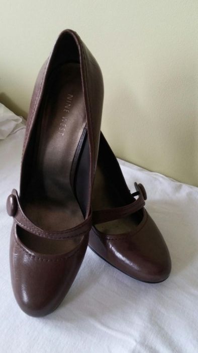 Pantofle półbuty szpilki Nine West 39/8M skórzane