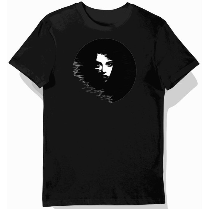Koszulka męska czarna z wizerunkiem kobiety w czarno-białym stylu retro 2XL