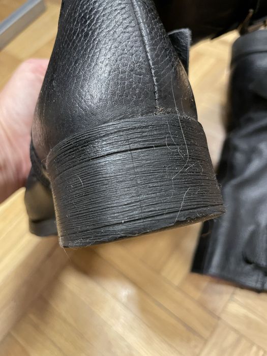 Botki skorzane ocieplane motobike kozaki skora naturalna 39r.