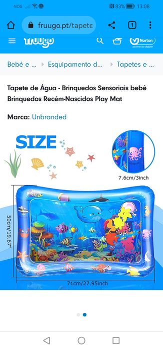 Tapete de água para bebe