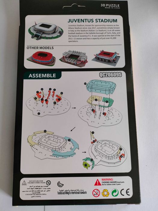 Stadion Juventusu Allianz Stadium puzzle 3D Juventus Turyn prezent