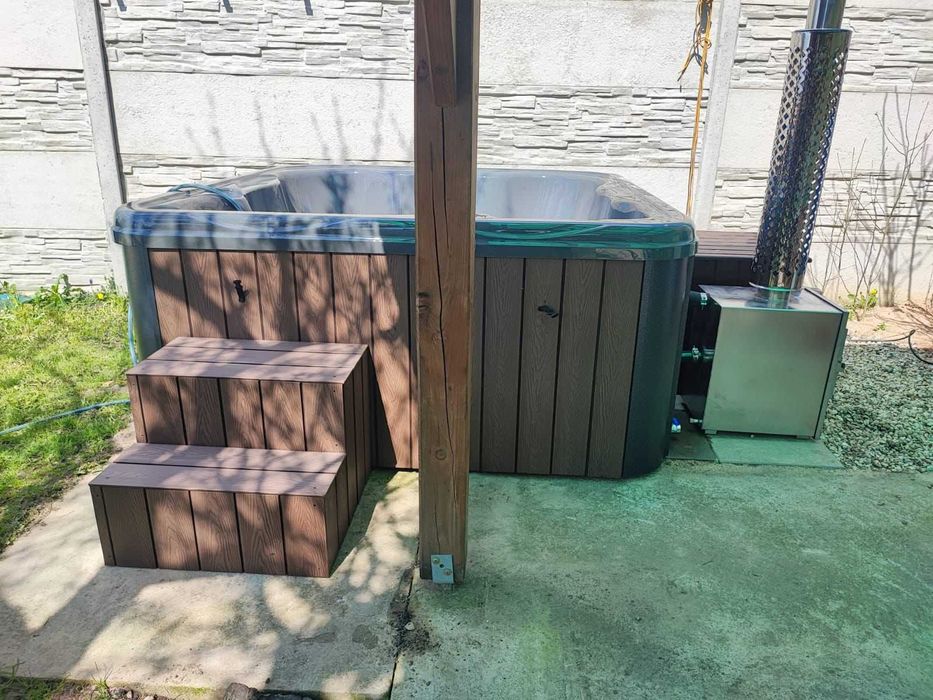 BALIA KWADRAT LUX - z piecem zewnętrznym -hot tub, spa, jacuzzi