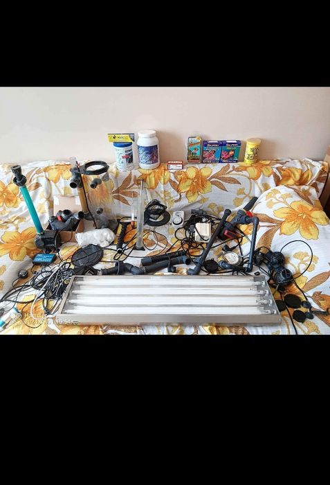 Zestaw pod akwarium morskie (akwarium sump szafka dębowa stelaż i inne