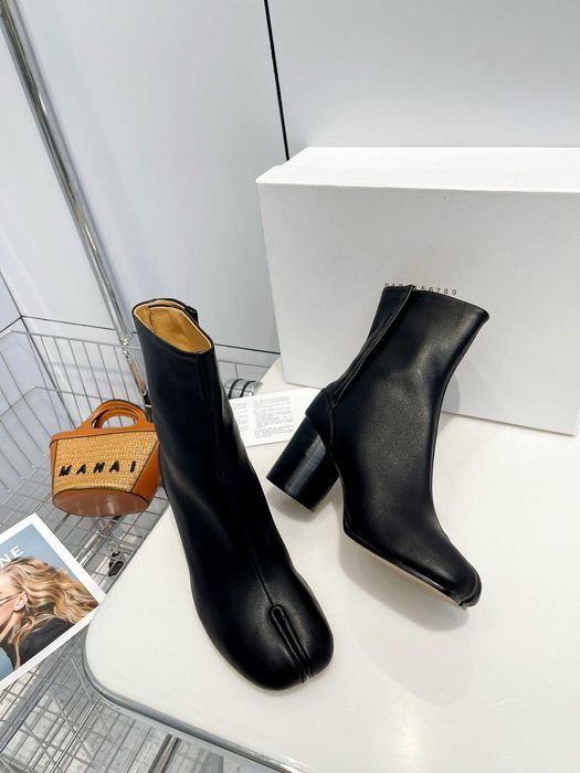 Margiela skórzane MM6 botki z rozciętym palcem 5.5cm r.38