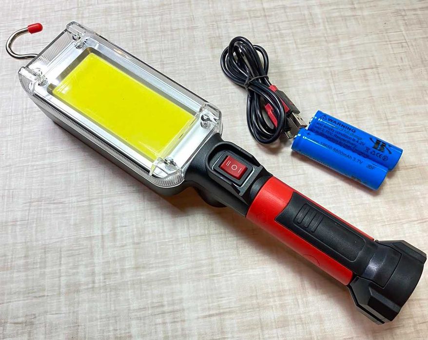 Фонарик для СТО, гаража с магнитом регулировкой на аккумуляторах USB