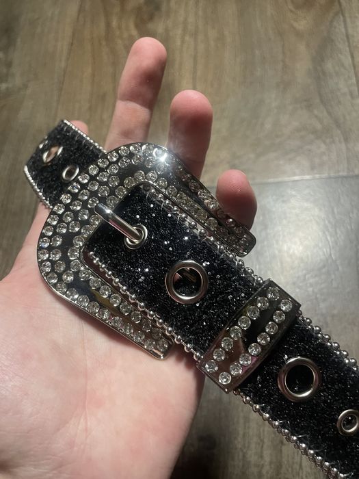 Ремень со стразами y2k черный Ремінь зі стразами чорний belt drip