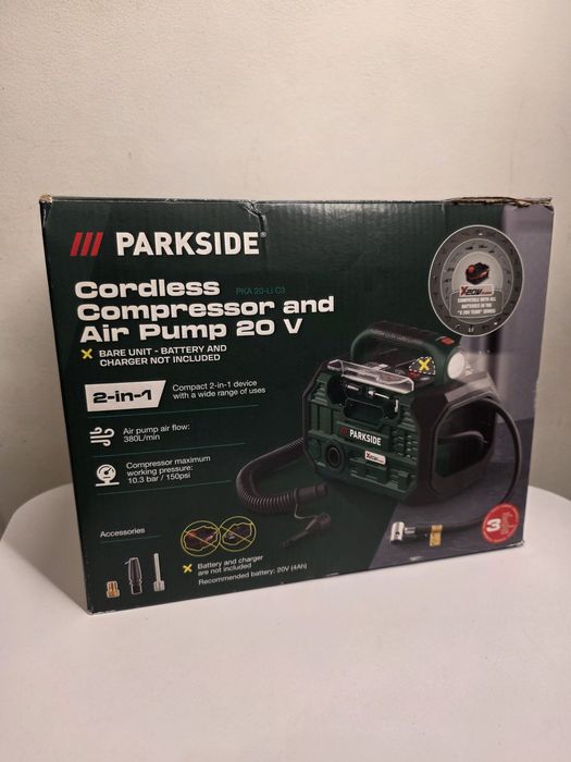 Akumulatorowa sprężarka i pompka parkside, 20 V, PKA 20-Li C3