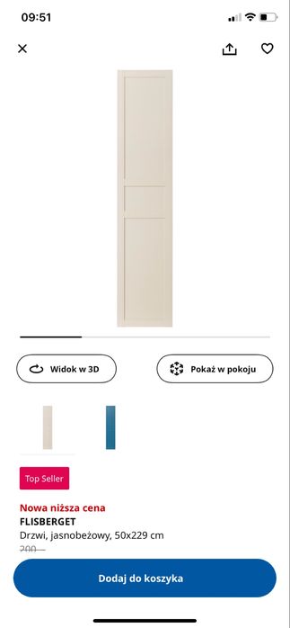 Drzwi flisberget szafa pax jasnobezowy gałka komplement ikea