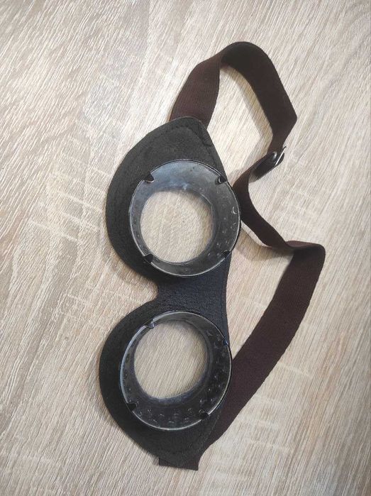 Очки винтажные, защитные, кожа, стимпанк, антиквариат