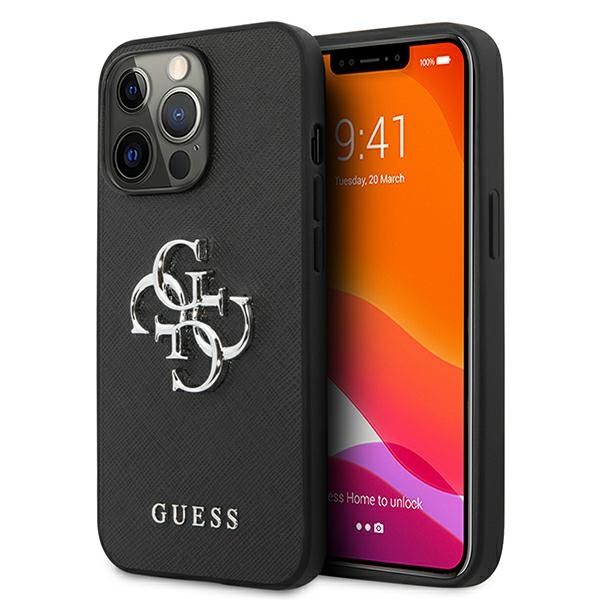 Guess GUHCP13LSA4GSBK iPhone 13 Pro/13 6,1 czarny/black hardcase Saffiano 4G Metal Logo