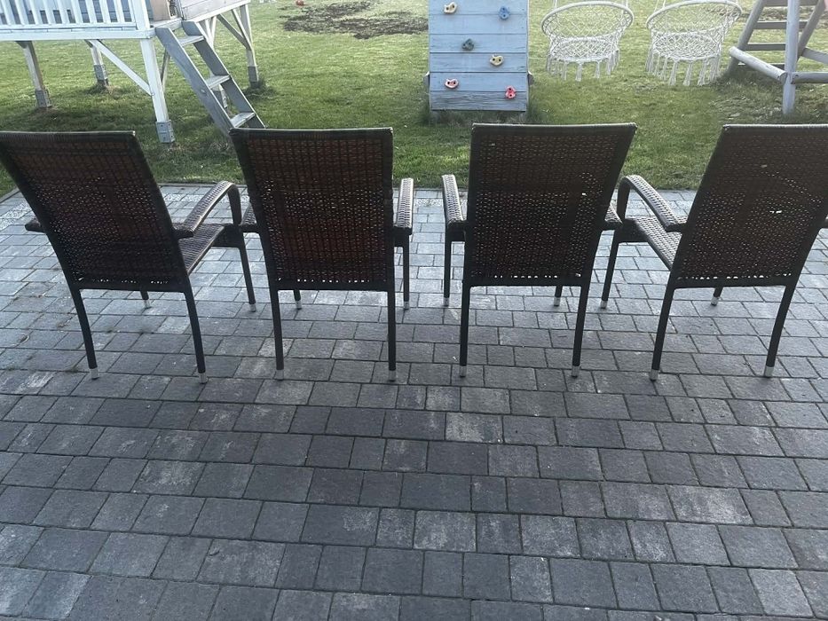 Zestaw ogrodowy technorattan – stół + 4 krzesła