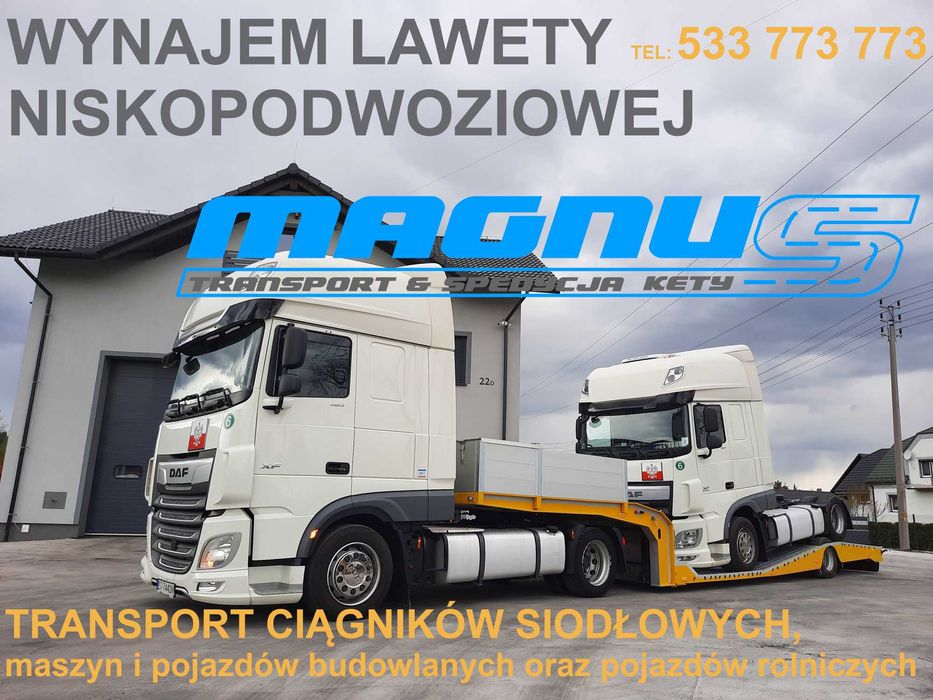 Wynajem Lawety, Naczepy Niskopodwoziowej Transport Ciężarówek