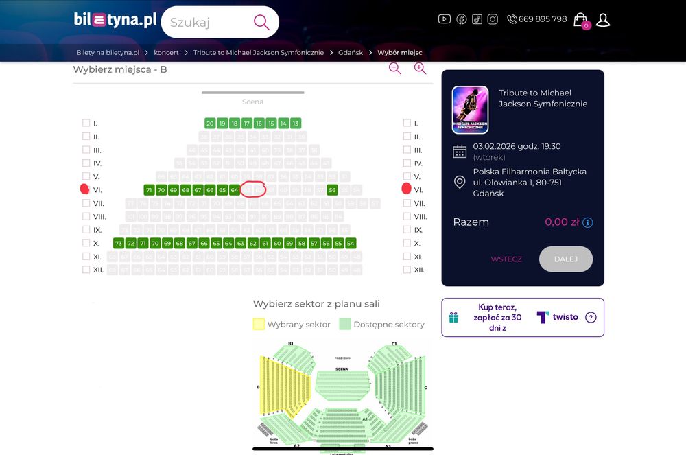 2x bilety na koncert Michael Jackson