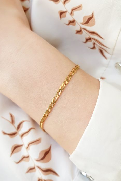 Złota bransoletka podwójna pancerka