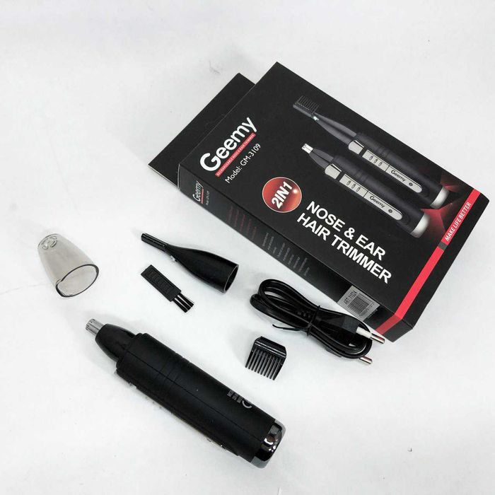 Тример для носа, вух, брів, тример 2в1 бездротовий, машинка GEMEI