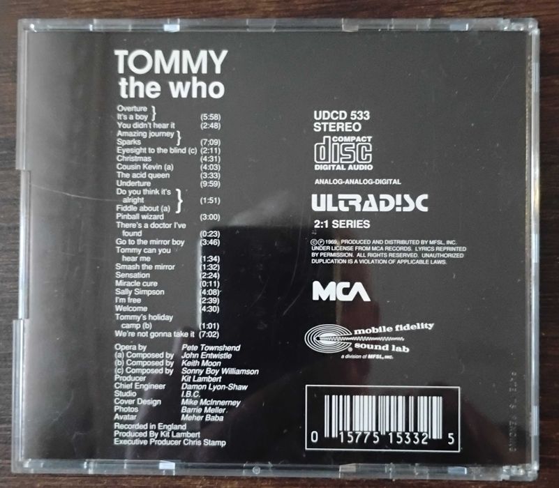 The Who Tommy MFSL Ultradisc 24k Gold 1990 US NM rare