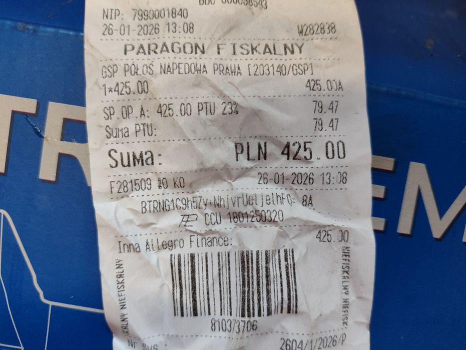 Półoś mondeo mk5 2.0 TDCi