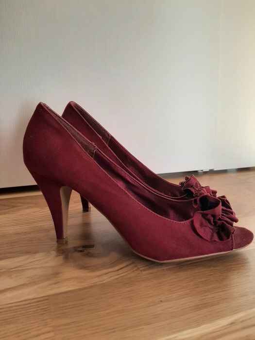 Eleganckie czolenka bez palców fuksja rozm. 39 H&M