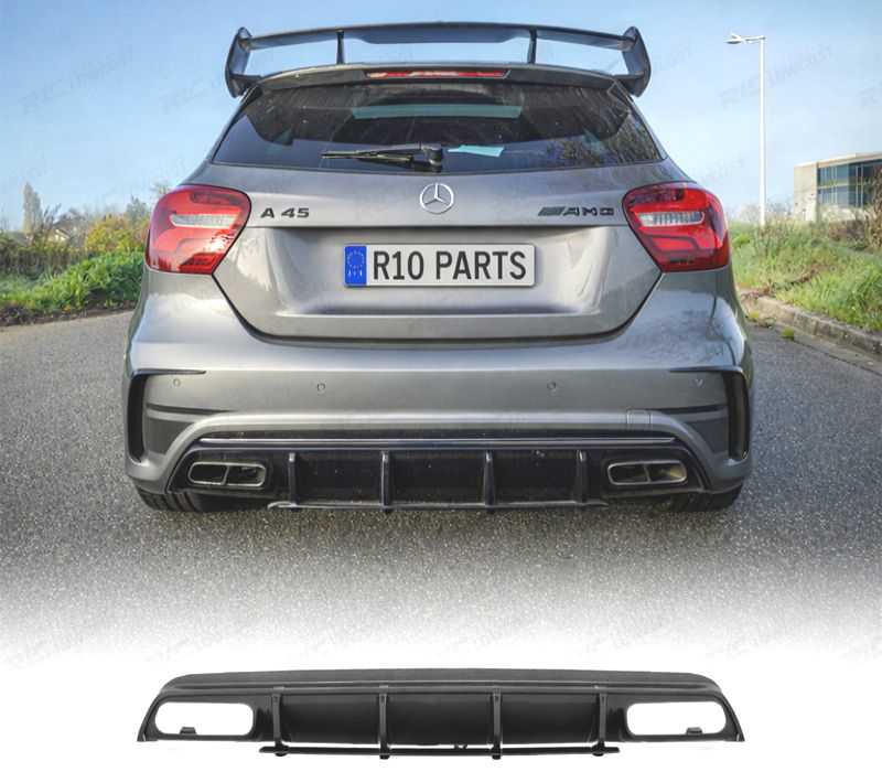 DIFUSOR TRASEIRO MERCEDES CLASE A W176 LOOK AMG A45 CARBONO