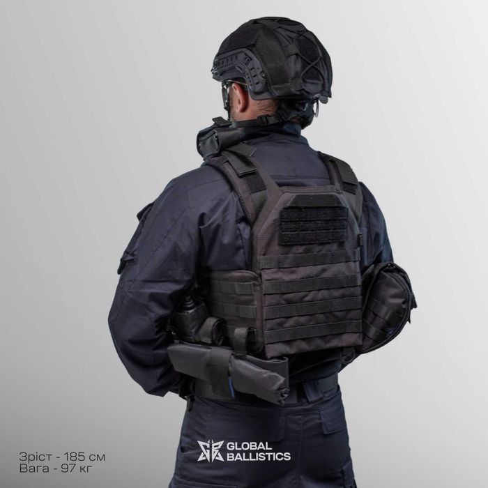 НОВА! Плитоноска Gen.3 з підсумками із Кордури. Чорна. Швидкоскид.