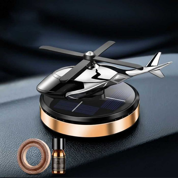 Металевий ароматизатор Вертоліт. Крутиться від сонця. Подарунок водію