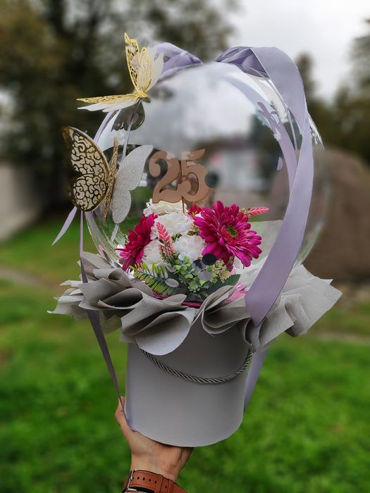 Balonbox flowerbox balonowy prezent urodziny chrzest komunia 18 roczek