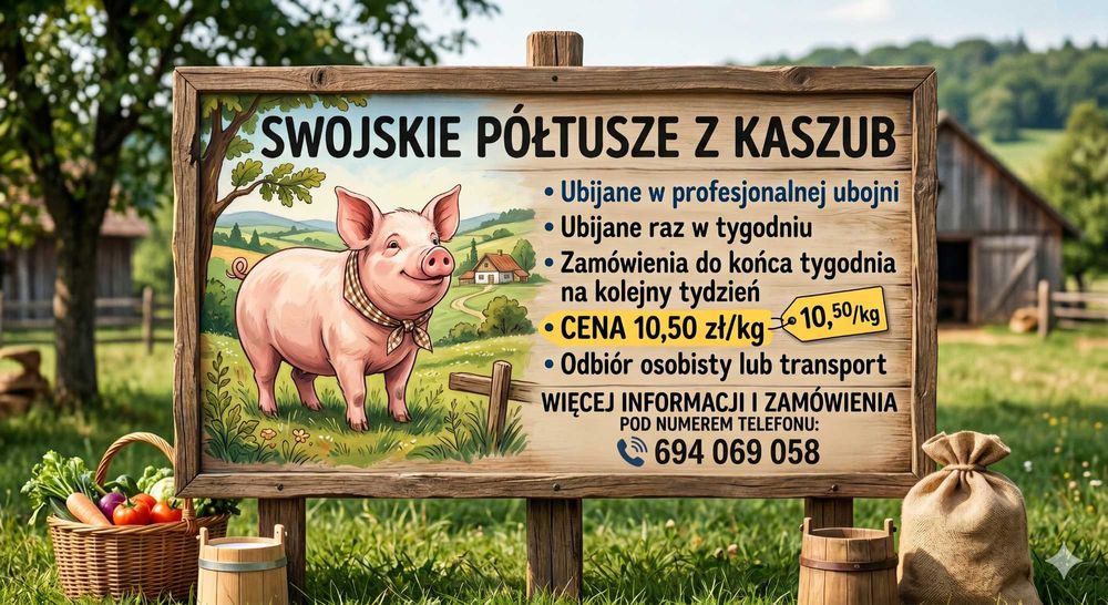 Swojskie Półtusze z Kaszub - Świeży Ubój - 10,50 zł/kg - Transport