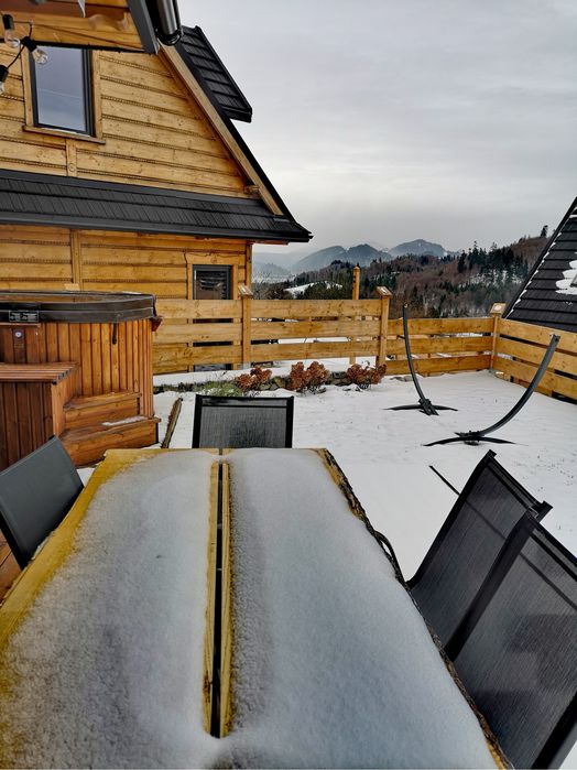 Domek w górach jezioro z prywatną balią jacuzzi ferie kominek