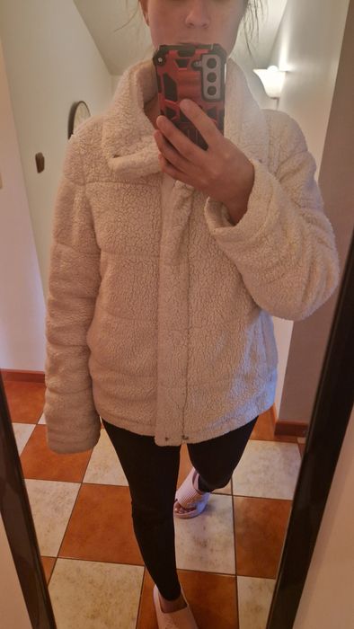 Kurtka dwustronna futerko kożuszek guess oryginalne białe cieple