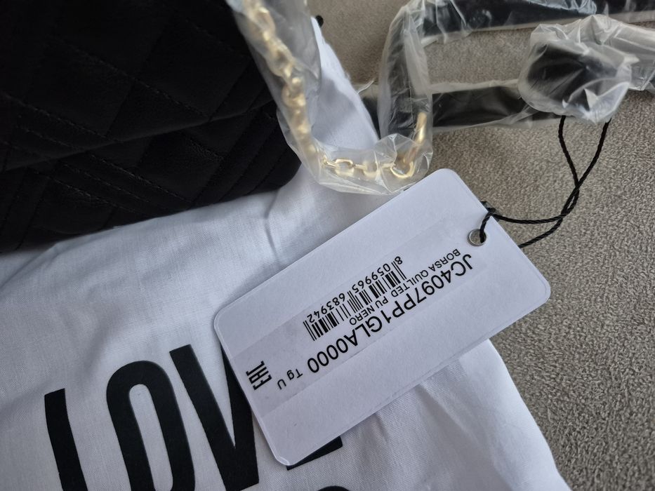 Torebka Damska Kopertówka Love Moschino Czarna pikowana