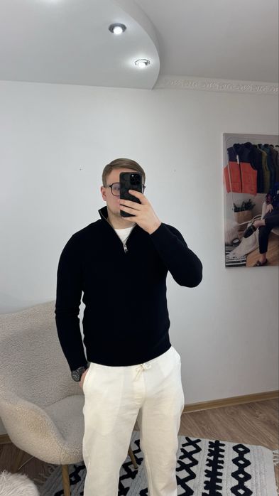 Мужская кофта полузамок Zip H&M