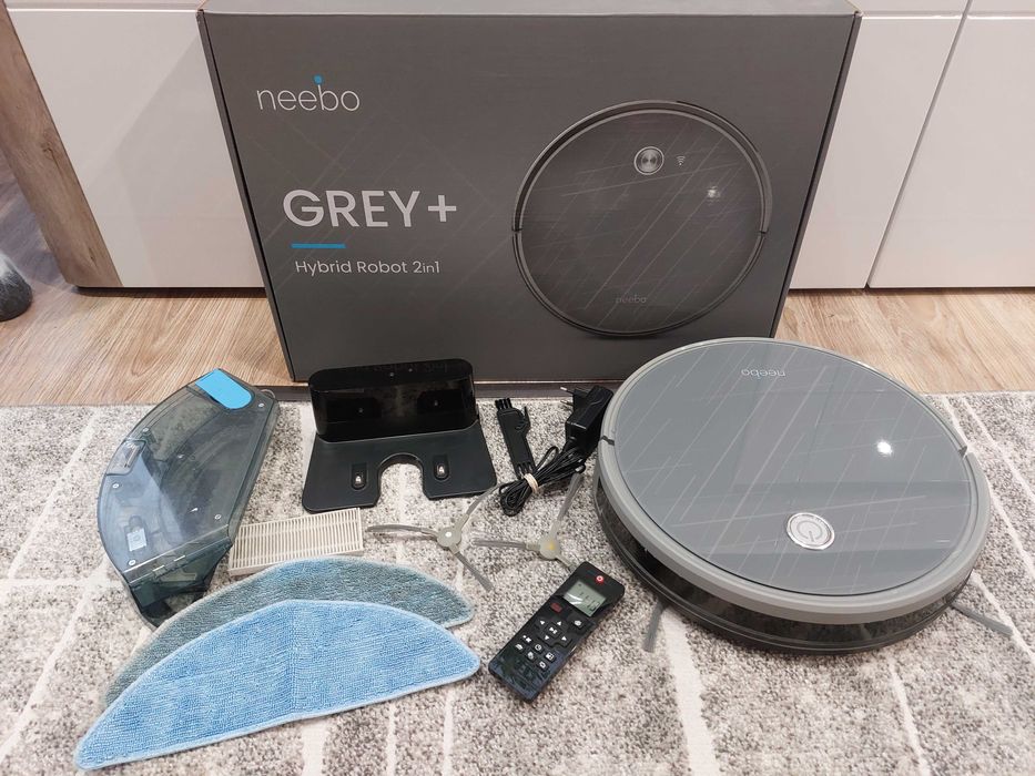 Smart Robot sprzątający - NEEBO Grey+ Plus - Odkurza i mopuje - Zestaw