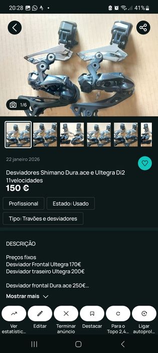 Rodas de bicicleta carbono e aluminio Alforges Desviadores di2