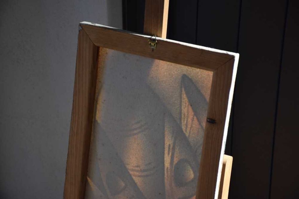 Quadro africano (Angola) pintado a tinta de areia - Máscara – 1997